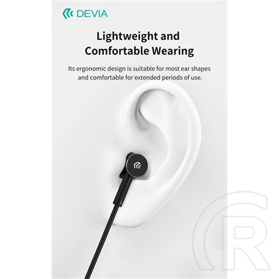 Devia Smart Series M2 Metal in-ear fülhallgató (USB-C, mikrofon, fekete)