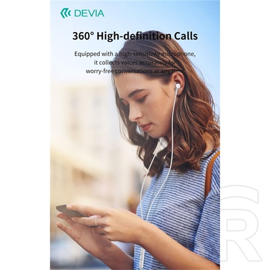 Devia Smart Series M2 Metal in-ear fülhallgató (USB-C, mikrofon, fekete)
