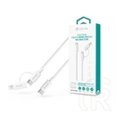 Devia Smart Series adat- és töltőkábel (C dugó / Lightning, C dugó / C dugó, 60 W + 27 W, PD, 1,2 m, fehér)