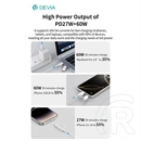 Devia Smart Series adat- és töltőkábel (C dugó / Lightning, C dugó / C dugó, 60 W + 27 W, PD, 1,2 m, fehér)