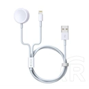 Devia Smart töltőkábel 2in1 (USB-Lightning, Apple Watch töltő, vezeték nélküli, PD gyorstöltő, 120cm, fehér)