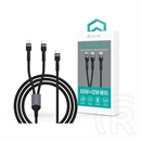 Devia Type-C - Type-C, Lightning adat- és töltőkábel (1,2 m, 60W+12W, fekete)