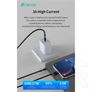 Devia Type-C - Type-C, Lightning adat- és töltőkábel (1,2 m, 60W+12W, fekete)