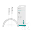 Devia USB adat- és töltőkábel (C dugó / C dugó, 1 m, 60W, fehér)