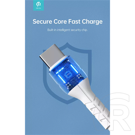 Devia USB adat- és töltőkábel (C dugó / C dugó, 1 m, 60W, fehér)