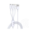 Devia adatkábel 3in1 (usb - lightning/microusb/type-c, 10w, gyorstöltő, 120cm) fehér