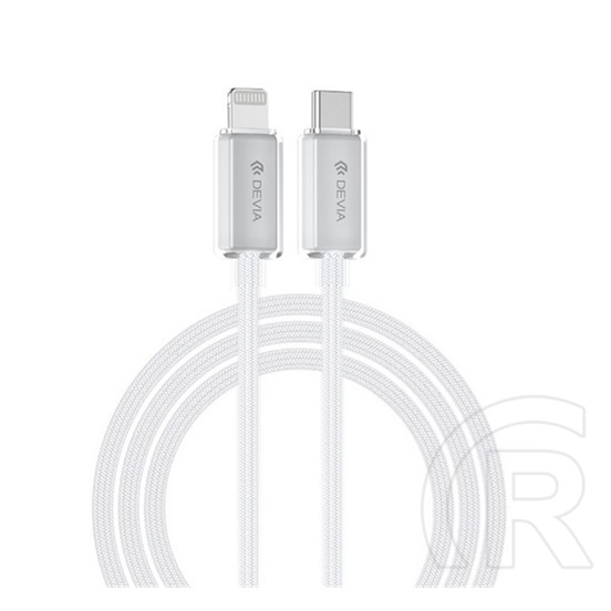 Devia adatkábel (type-c - lightning, 27w, 3a, 150cm, cipőfűző) fehér