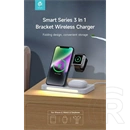 Devia asztali töltő 3in1 (15W, Qi, vezeték nélküli, mobiltelefon töltő, Apple watch töltő, AirPods töltő, 1m kábel, fehé