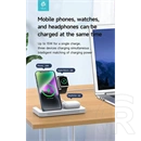 Devia asztali töltő 3in1 (15W, Qi, vezeték nélküli, mobiltelefon töltő, Apple watch töltő, AirPods töltő, 1m kábel, fehé