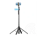 Devia es086c17 szelfibot (univerzális, 360°, tripod állvány, állítható, bluetooth távkioldó, 70cm, 6.7" méretig) fekete