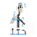 Devia es086c17 szelfibot (univerzális, 360°, tripod állvány, állítható, bluetooth távkioldó, 70cm, 6.7" méretig) fekete
