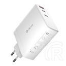 Devia extreme hálózati töltő 2 type-c/usb aljzat (140w, gan, pd gyorstöltő) fehér