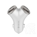 Devia extreme metal autós töltő 2 usb+2 type-c aljzat (48w, pd gyorstöltő 3.0) ezüst