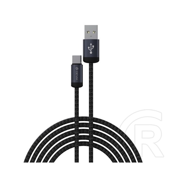 Devia gracious adatkábel (usb - type-c, 10w, gyorstöltő, 100cm, cipőfűző) fekete