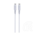 Devia grs adatkábel (type-c - type-c, 60w, pd gyorstöltő, 100cm, cipőfűző) fehér