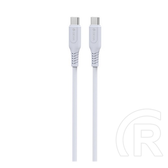 Devia grs adatkábel (type-c - type-c, 60w, pd gyorstöltő, 100cm, cipőfűző) fehér