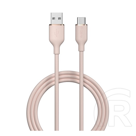 Devia jelly adatkábel (usb - type-c, 2.4a, gyorstöltő, 120cm) rózsaszín