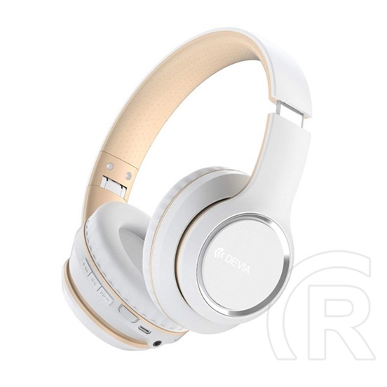 Devia kintone bluetooth fejhallgató sztereo (v5.2, mikrofon, zajszűrő, összehajtható) fehér