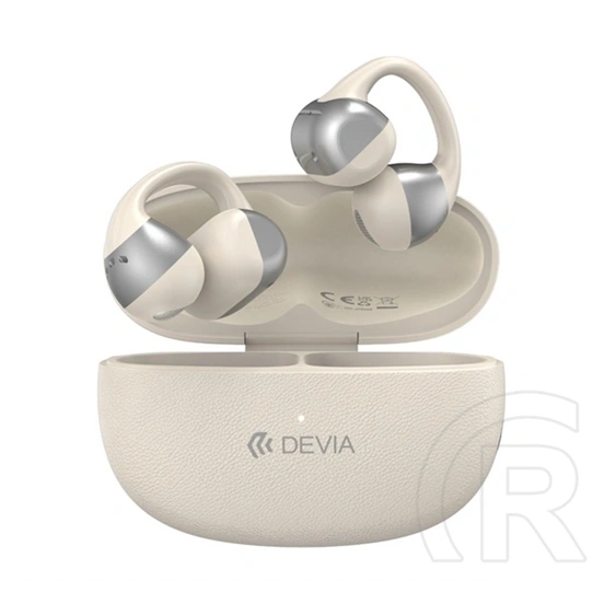 Devia lite4 em426 bluetooth fülhallgató sztereo (v5.3, tws, fülre csíptethető, mikrofon + töltőtok) bézs