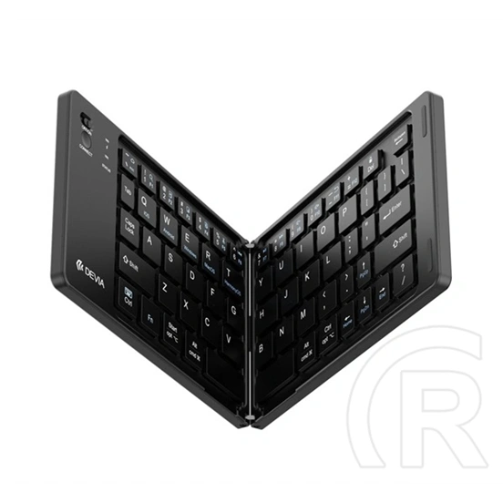 Devia pro1 bluetooth billentyűzet (univerzális, qwerty, angol nyelvű, számbillentyűzet, összehajtható) fekete