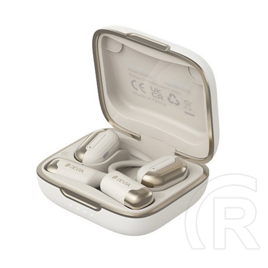 Devia pro1 bluetooth fülhallgató sztereo (v5.3, tws, mikrofon, fülre akasztható + töltőtok) bézs