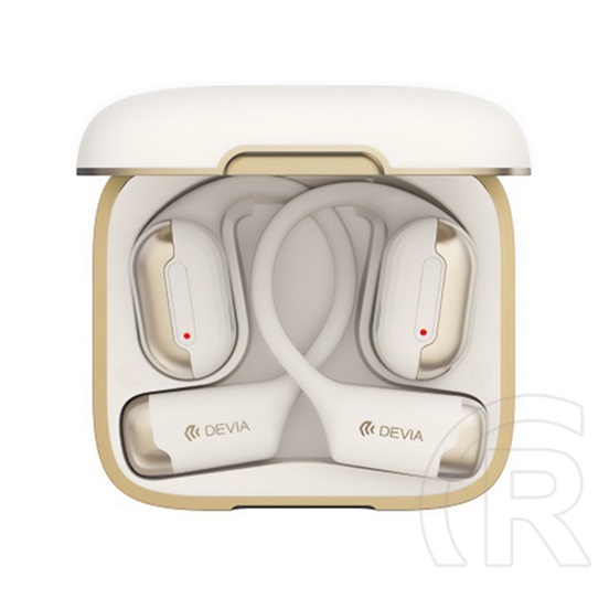Devia pro1 bluetooth fülhallgató sztereo (v5.3, tws, mikrofon, fülre akasztható + töltőtok) bézs