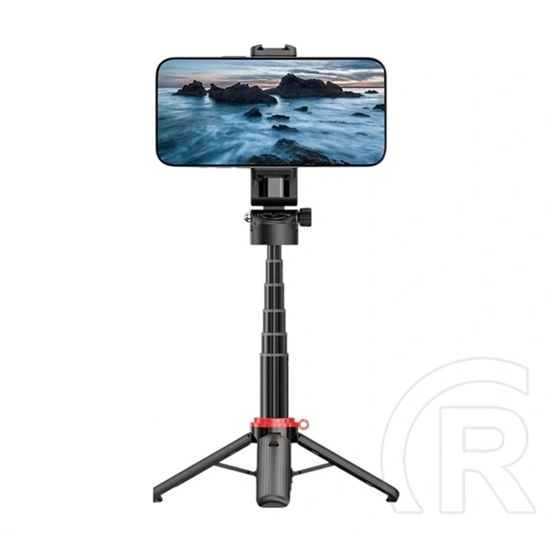 Devia pro2 szelfibot (univerzális, 360°, tripod állvány, állítható, bluetooth távkioldó, 64cm, 4.7-6.7" méret) fekete