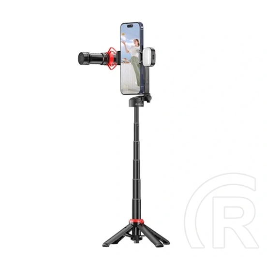 Devia pro2 szelfibot (univerzális, 360°, tripod állvány, állítható, bluetooth távkioldó, 64cm, 4.7-6.7" méret) fekete