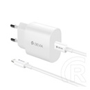 Devia rocket hálózati töltő type-c aljzat (20w, pd gyorstöltő + lightning kábel) fehér
