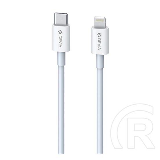 Devia Smart adat- és töltőkábel (USB-C dugó / Lightning 8 pin dugó, 20W, 1 m, fehér)