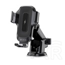 Devia smart autós tartó (műszerfalra, szélvédőre, tapadókorongos, 15w, wireless, 360°, 4.7-6.9" méret) fekete