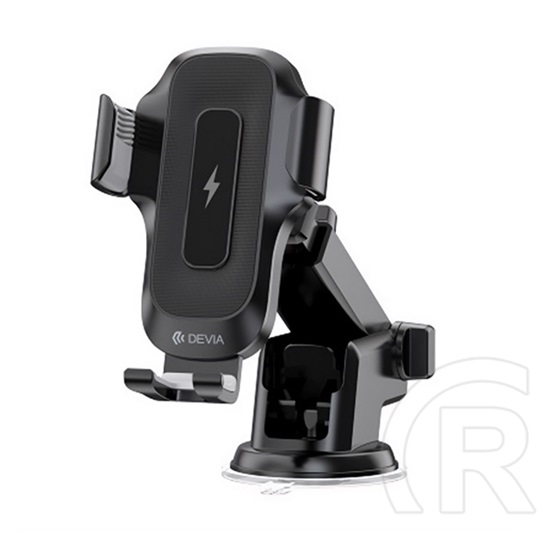 Devia smart autós tartó (műszerfalra, szélvédőre, tapadókorongos, 15w, wireless, 360°, 4.7-6.9" méret) fekete
