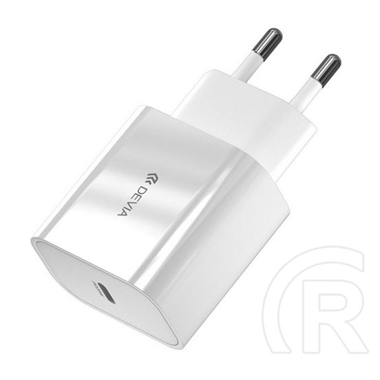 Devia smart hálózati töltő type-c aljzat (20w, pd gyorstöltő) fehér