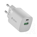 Devia smart hálózati töltő type-c+usb aljzat (30w, pd gyorstöltő. gan) fehér