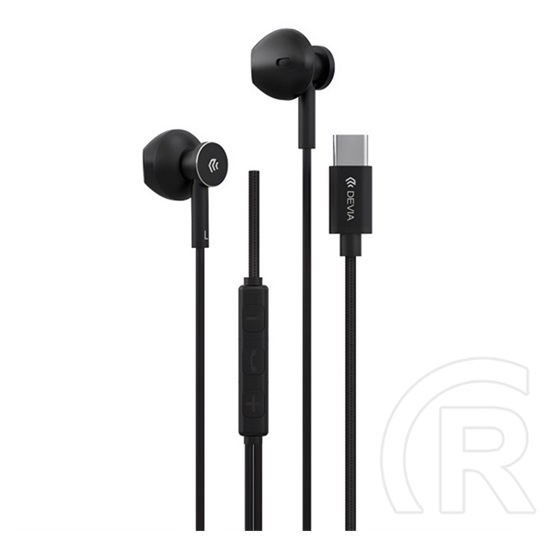 Devia smart m2 fülhallgató sztereo (type-c, mikrofon, felvevő gomb) fekete