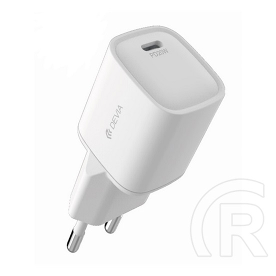 Devia smart mini hálózati töltő type-c aljzat (20w, pd gyorstöltő) fehér