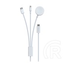 Devia töltőkábel 3in1 (type-c - lightning/type-c, apple watch töltő, 7.5w, wireless, 120cm) fehér