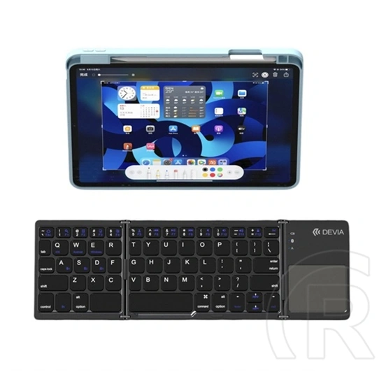Devia ultra1 bluetooth billentyűzet (univerzális, qwerty, angol nyelvű, számbillentyűzet, összehajtható) sötétszürke