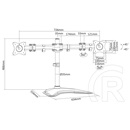 Digitus DA-90348 Universal Dual monitor tartó