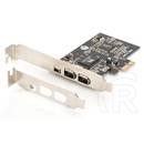 Digitus Firewire kártya PCIe 2+1 port 400Mbps