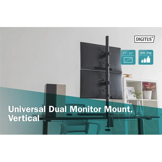 Digitus Universal Dual Monitor Stand 17-32" Black