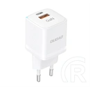 Dudao a13pro hálózati töltő usb+type-c aljzat (33w, gan, gyorstöltő) fehér
