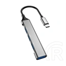 Dudao a16t type-c hub 4in1 (elosztó, 4 usb aljzat, 6.3cm) fekete