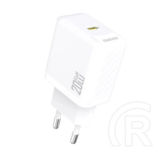 Dudao a26 hálózati töltő type-c aljzat (20w, gan, pd gyorstöltő) fehér