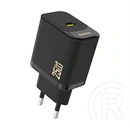 Dudao a27 hálózati töltő (USB-C aljzat, 25 W, GaN, PD gyorstöltő, fekete)