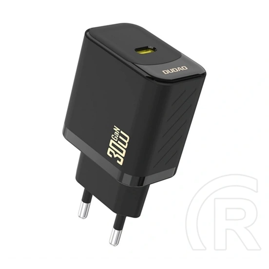Dudao a27p hálózati töltő type-c aljzat (30w, gan, pd gyorstöltő) fekete