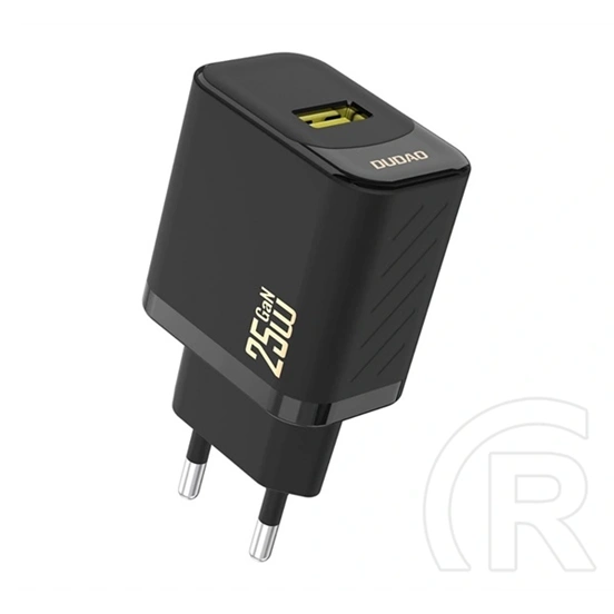 Dudao a27s hálózati töltő (USB-A aljzat, 25 W, GaN, PD gyorstöltő, fekete)