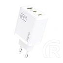 Dudao a29 hálózati töltő usb+2 type-c aljzat (65w, gan, pd gyorstöltő) fehér