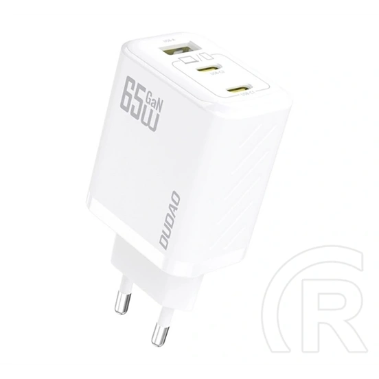 Dudao a29 hálózati töltő usb+2 type-c aljzat (65w, gan, pd gyorstöltő) fehér