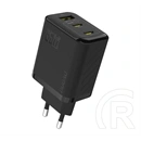 Dudao a29 hálózati töltő usb+2 type-c aljzat (65w, gan, pd gyorstöltő) fekete